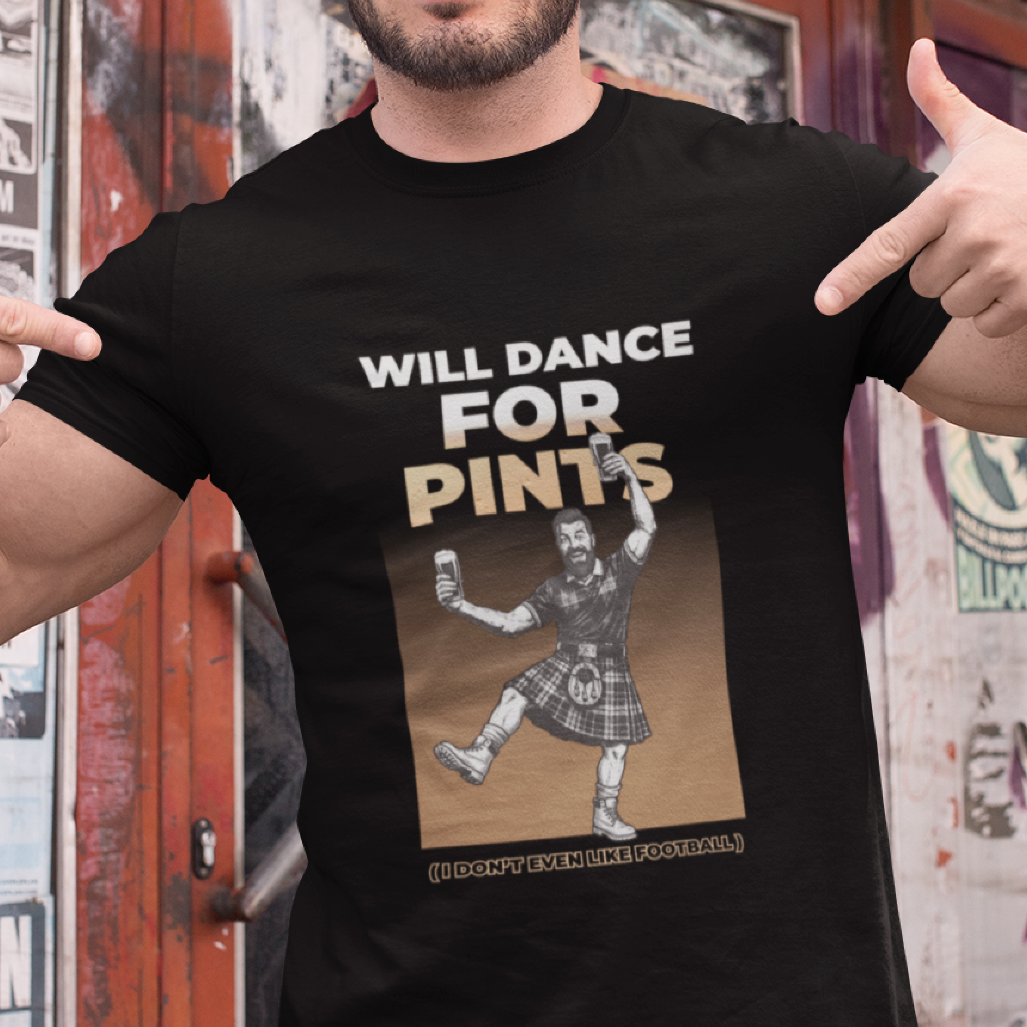 Will dance for pints - Dark ver — T Shirt — lifestyle 1