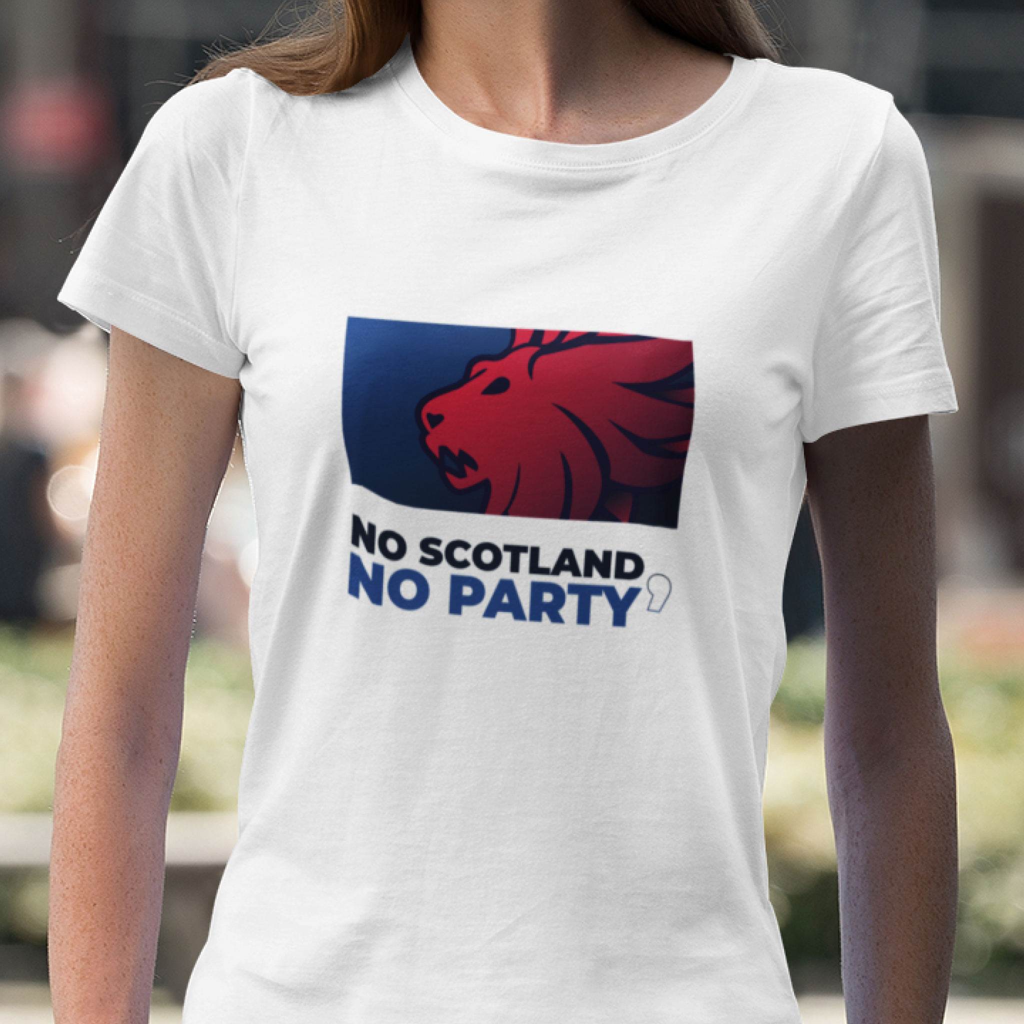 No scotland, no party - Black outline lion - Light ver — T Shirt — lifestyle 1