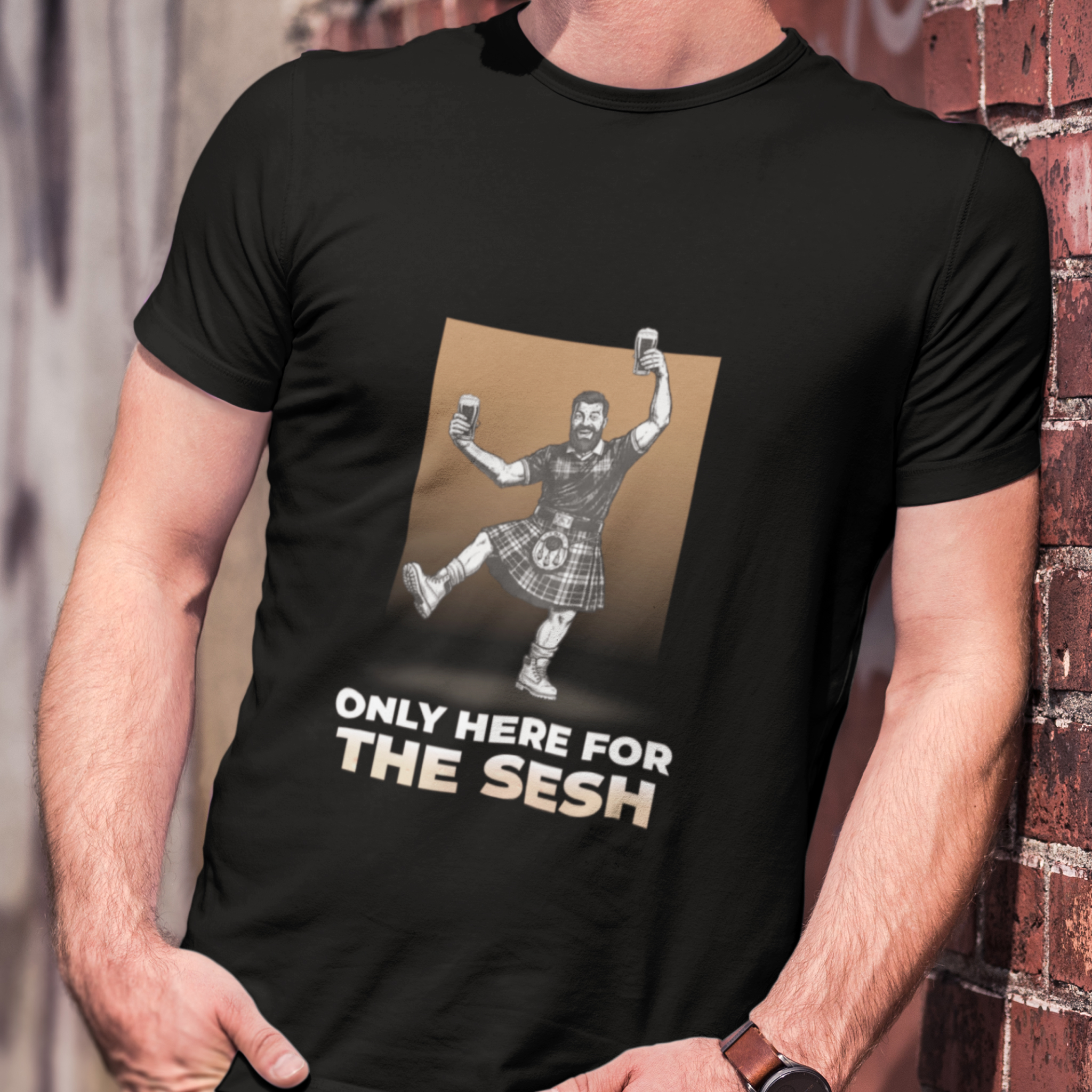 Only here for the sesh - Dark ver — T Shirt — lifestyle 1