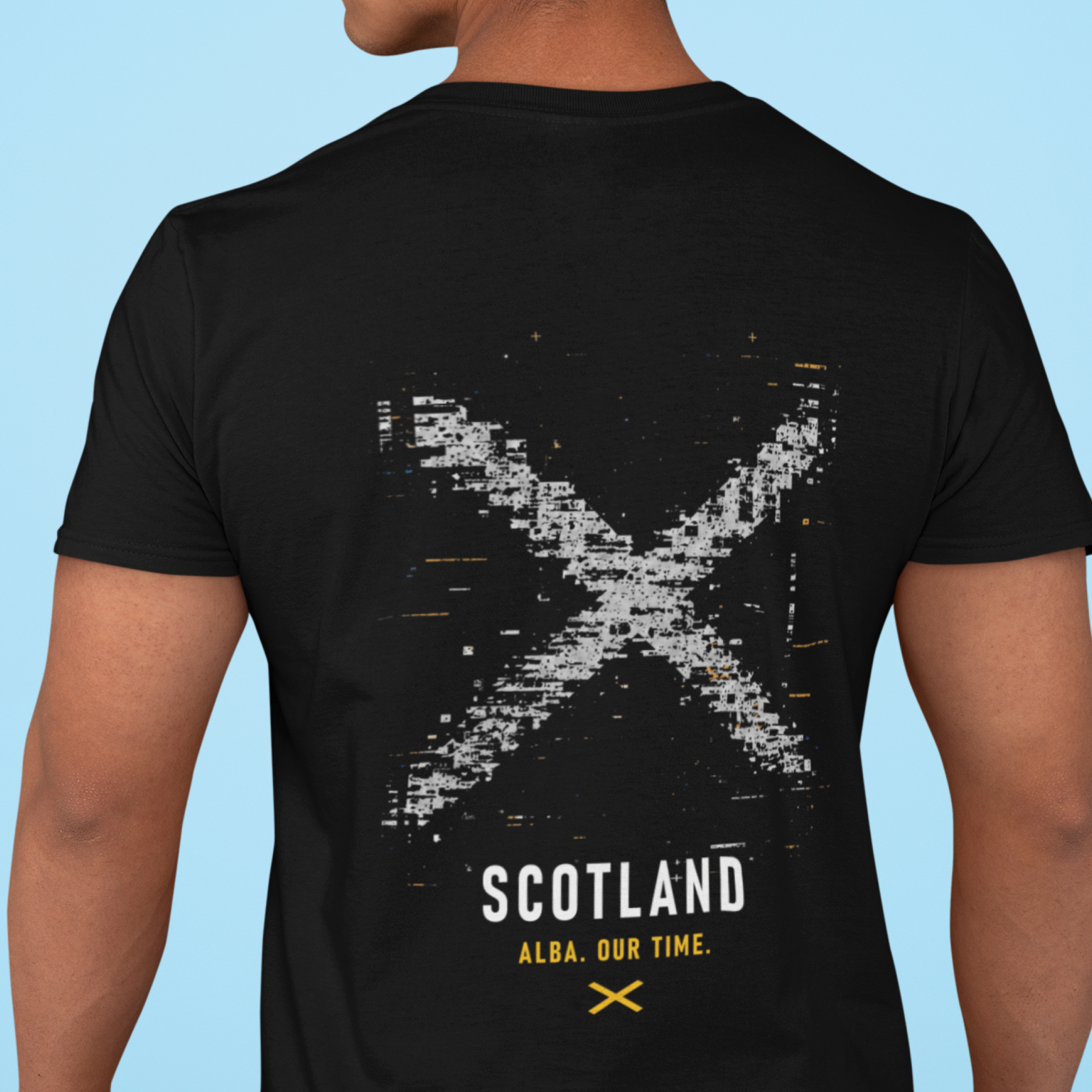 Saltire glitch — T Shirt — lifestyle 1
