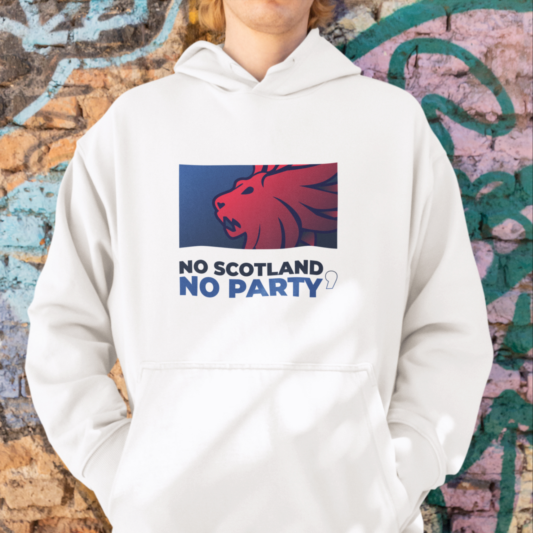 No scotland, no party - Black outline lion - Light ver — Hoodie — lifestyle 1