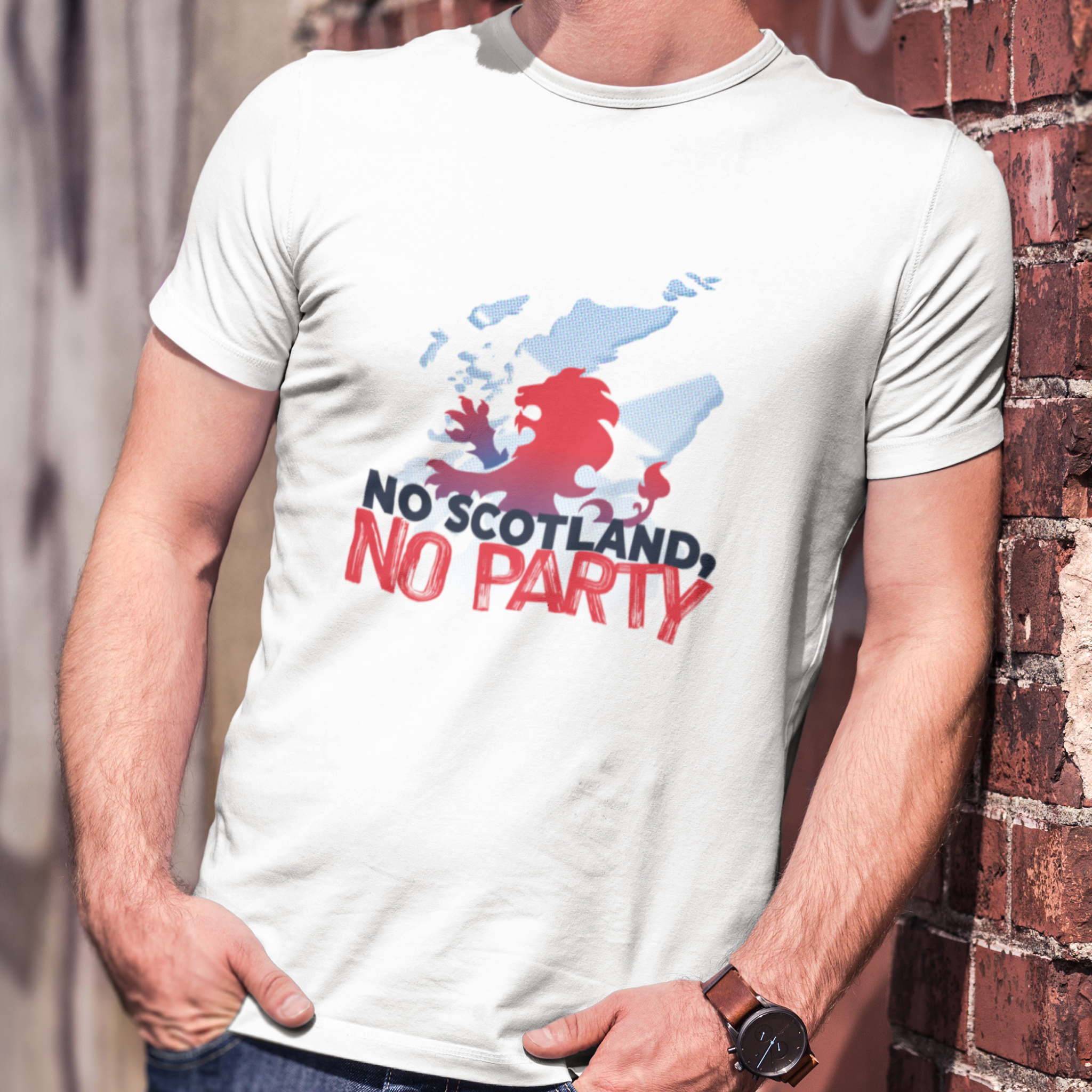 No scotland, no party - Lion map - Light ver — T Shirt — lifestyle 1