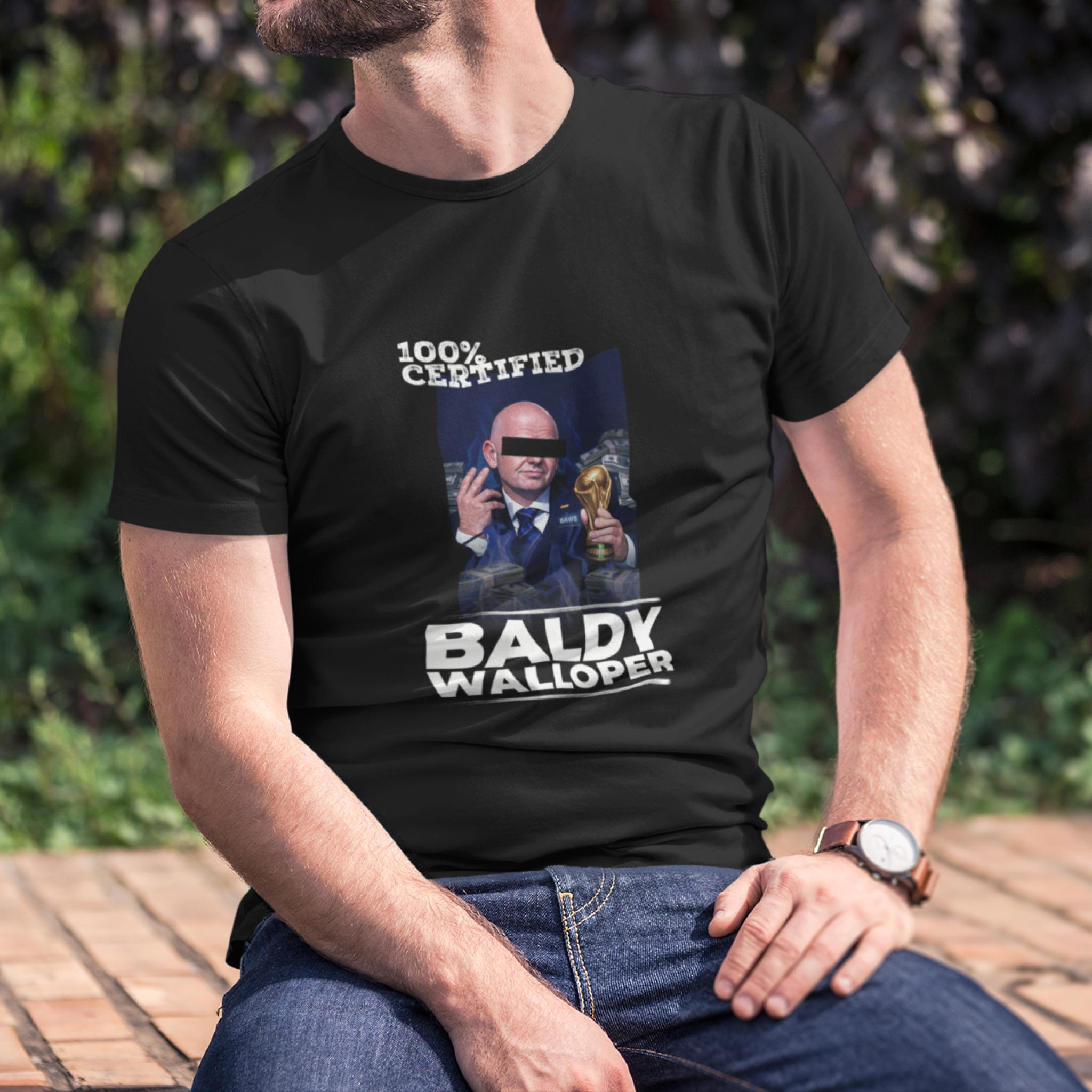 100% Certified Baldywalloper  White text ver — T Shirt — T Shirt — lifestyle 1