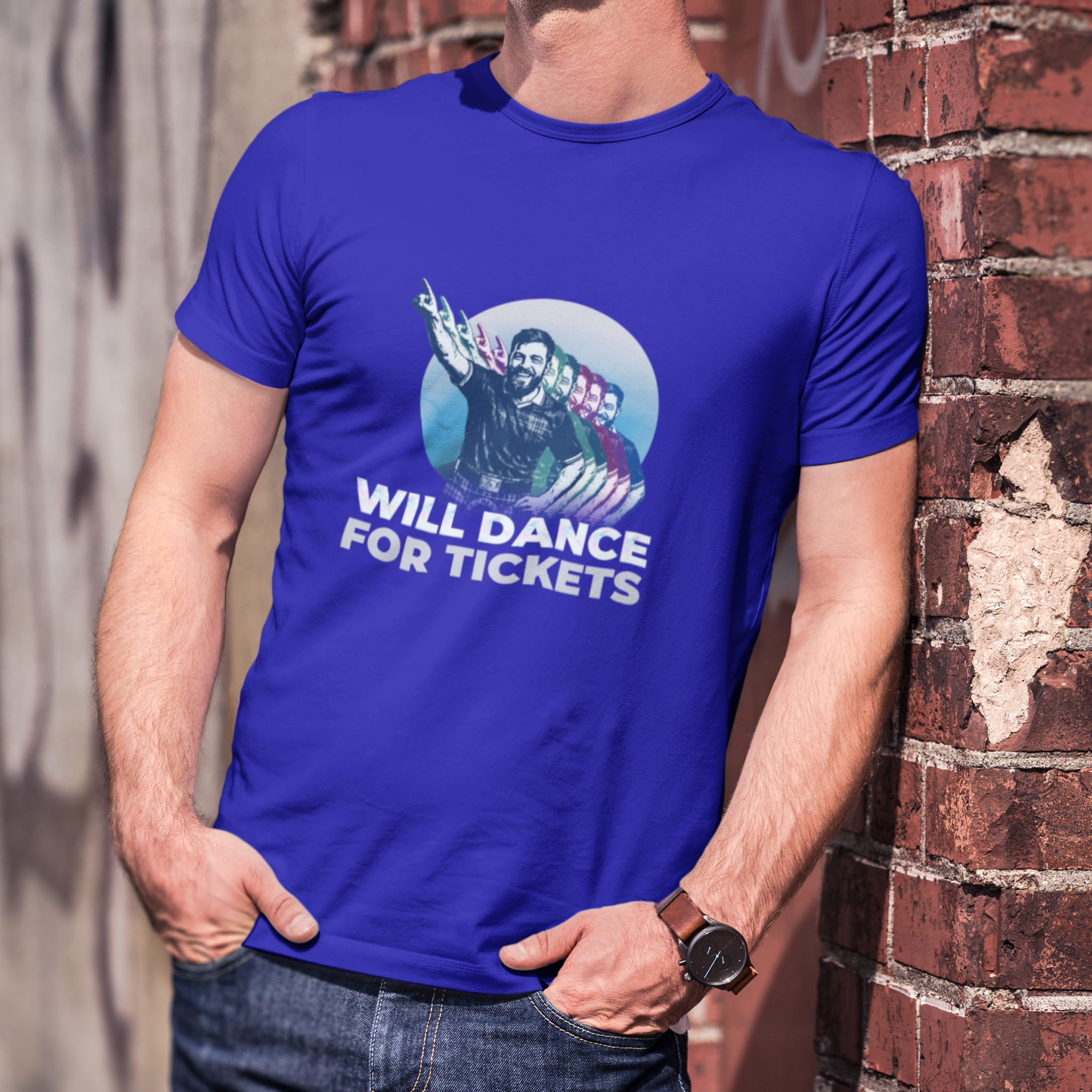 Will dance for tickets - Boogie wave - Dark ver — T Shirt — lifestyle 1