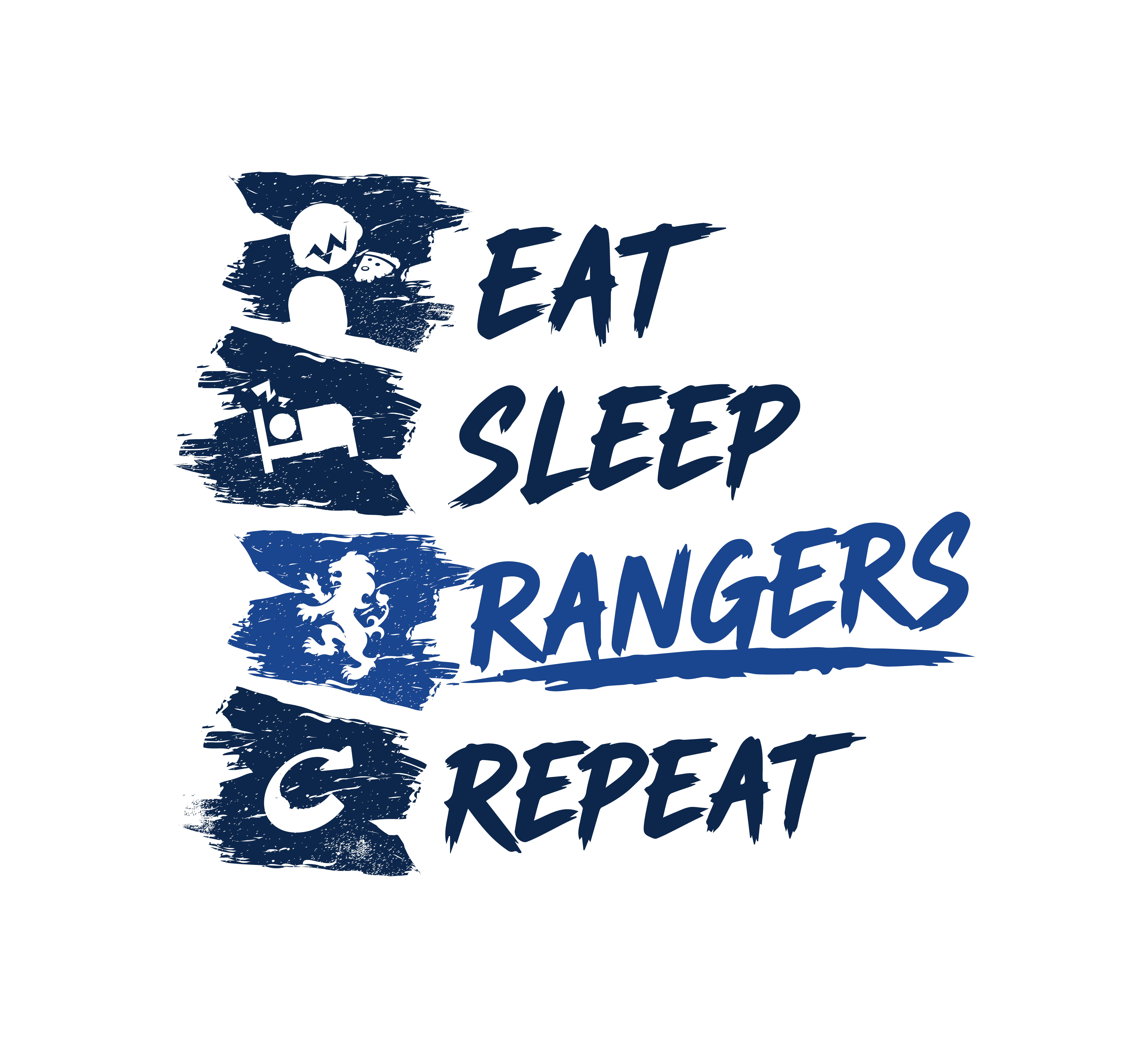 Eat sleep rangers repeat  - Black & blue - vertical - list ver — T Shirt — lifestyle 1