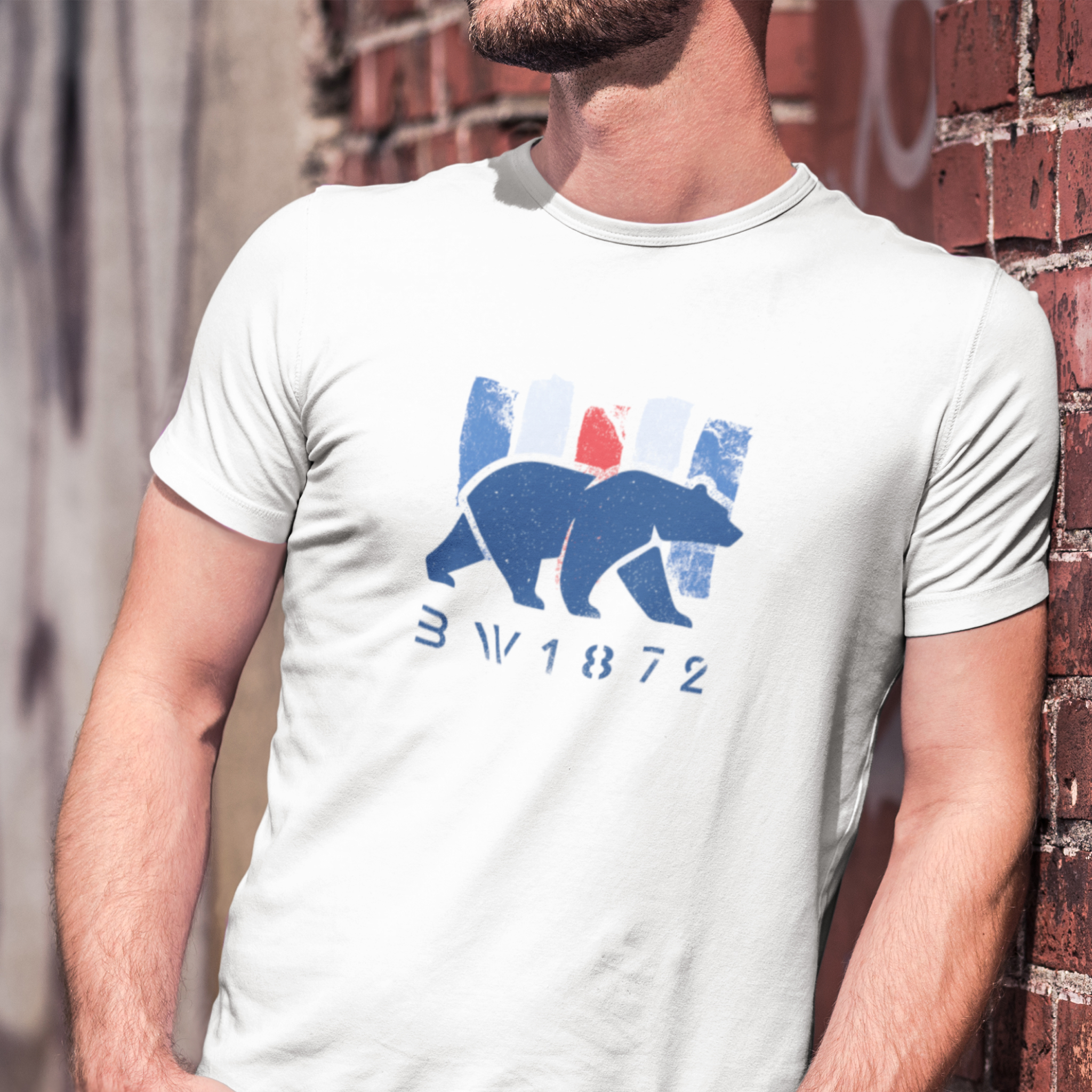 BW1872 - Bear - Strips- Front ver — T Shirt — lifestyle 1