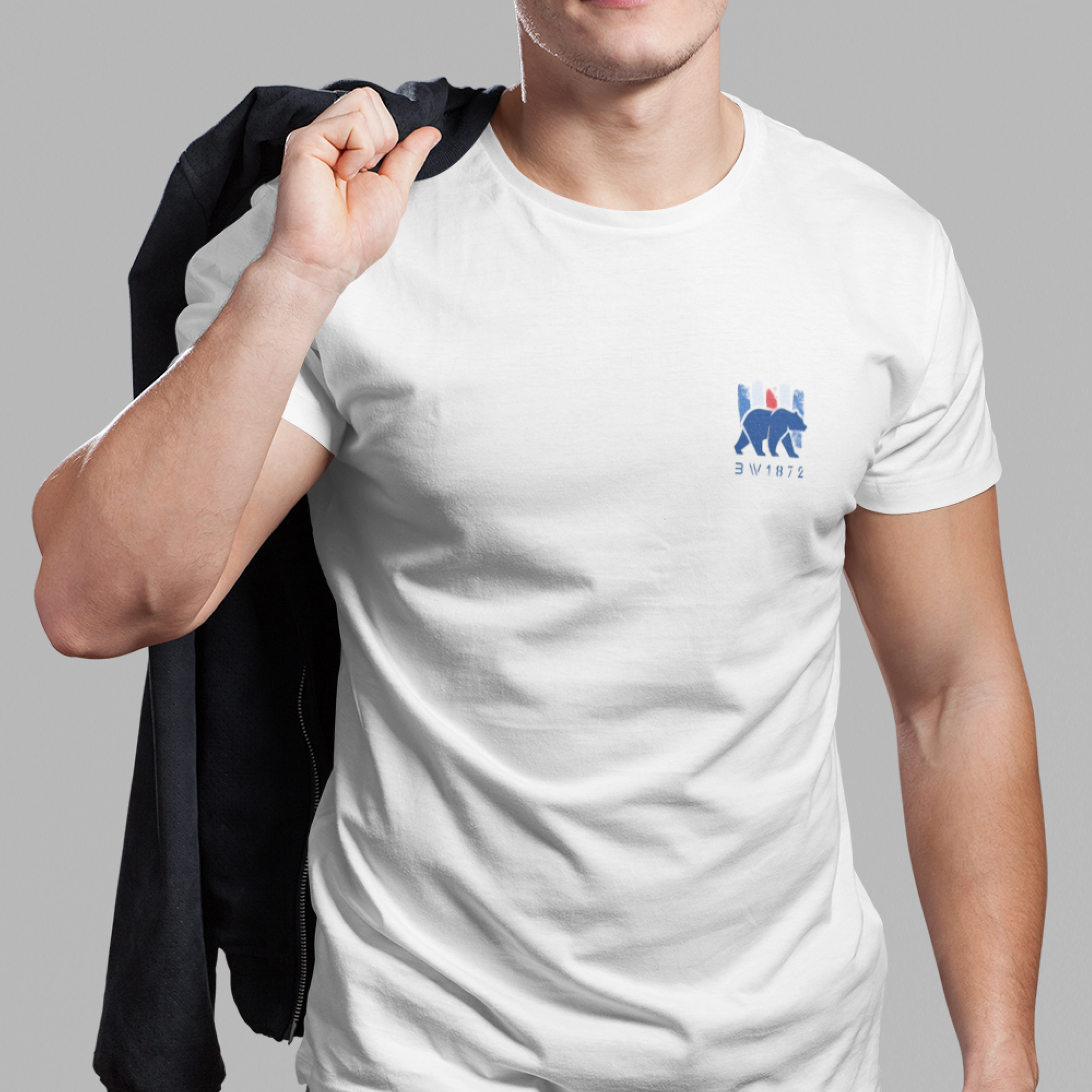 BW1872 - Bear - Strips - Emblem — T Shirt — lifestyle 1