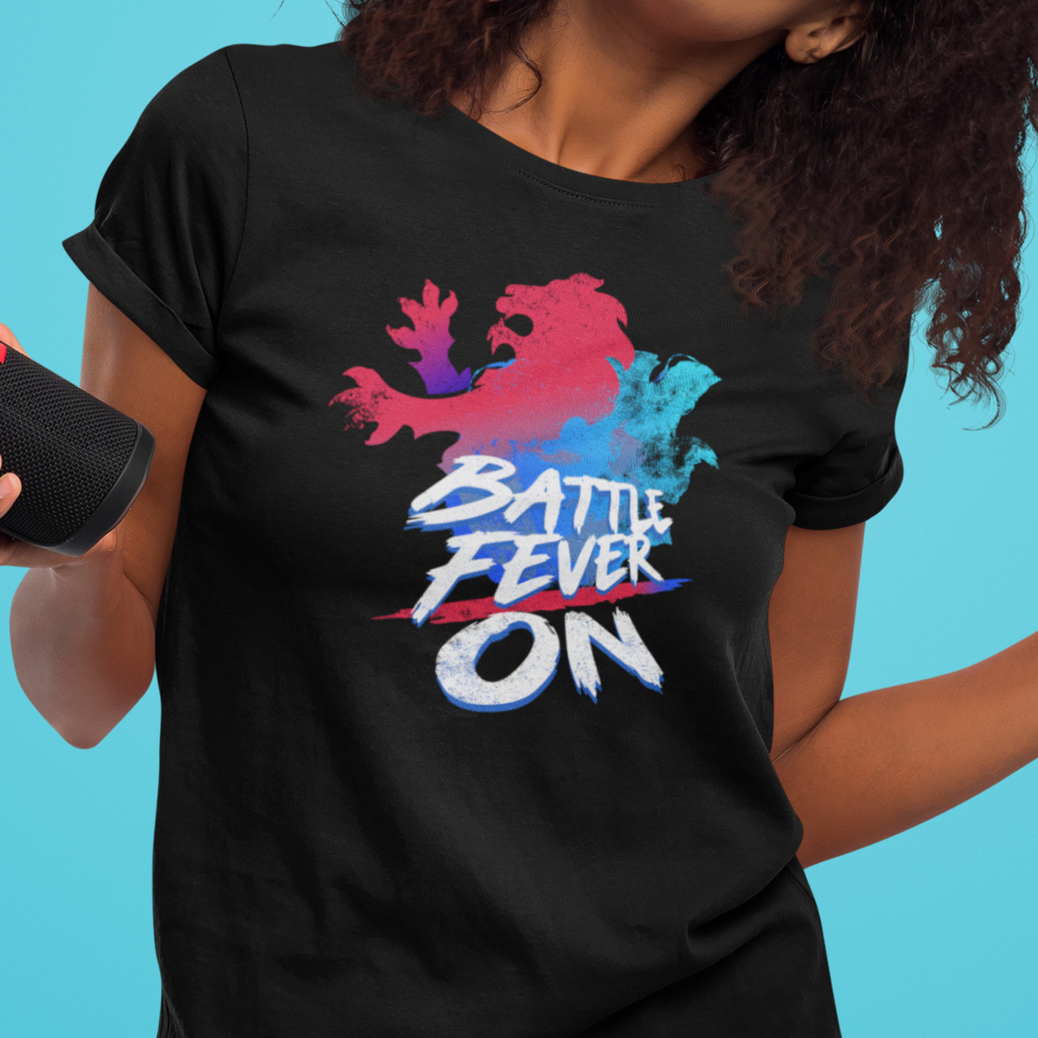 Battle fever on - vertical ver — T Shirt — lifestyle 1