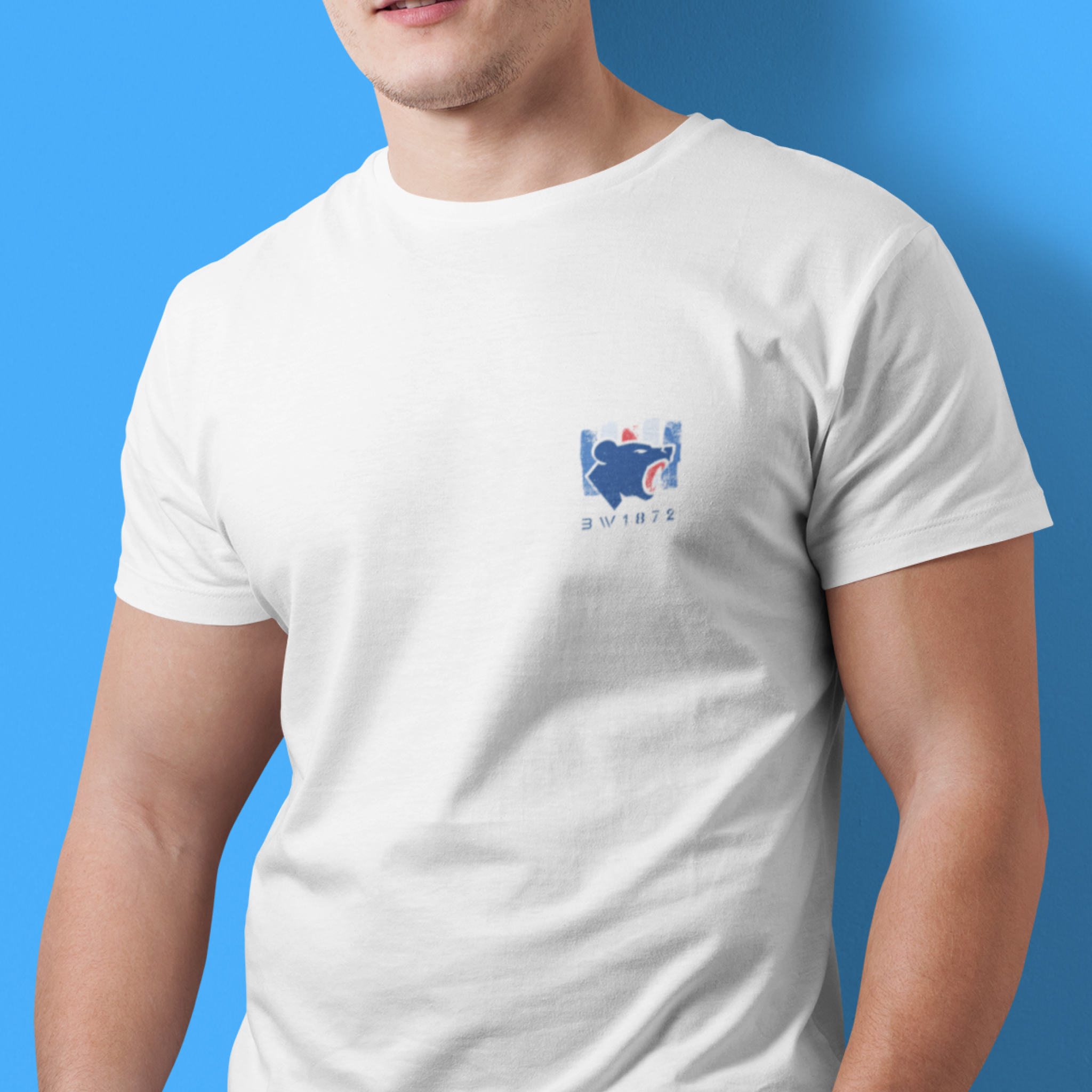 BW1872 - Bear head - Strips - Emblem — T Shirt — lifestyle 1